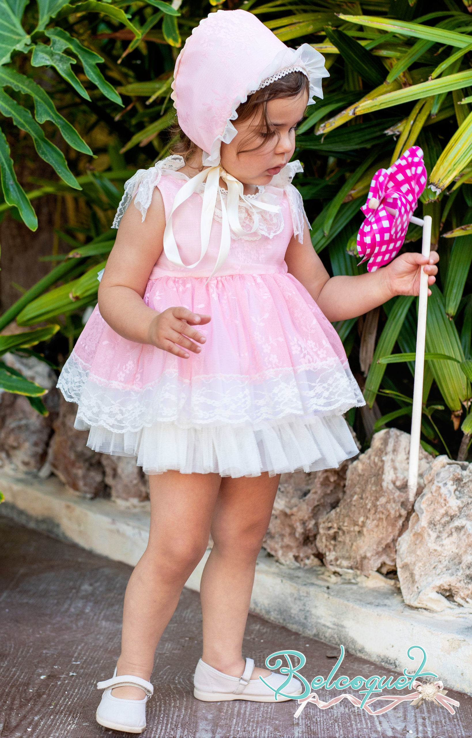 Adele pink baby dress with knickers