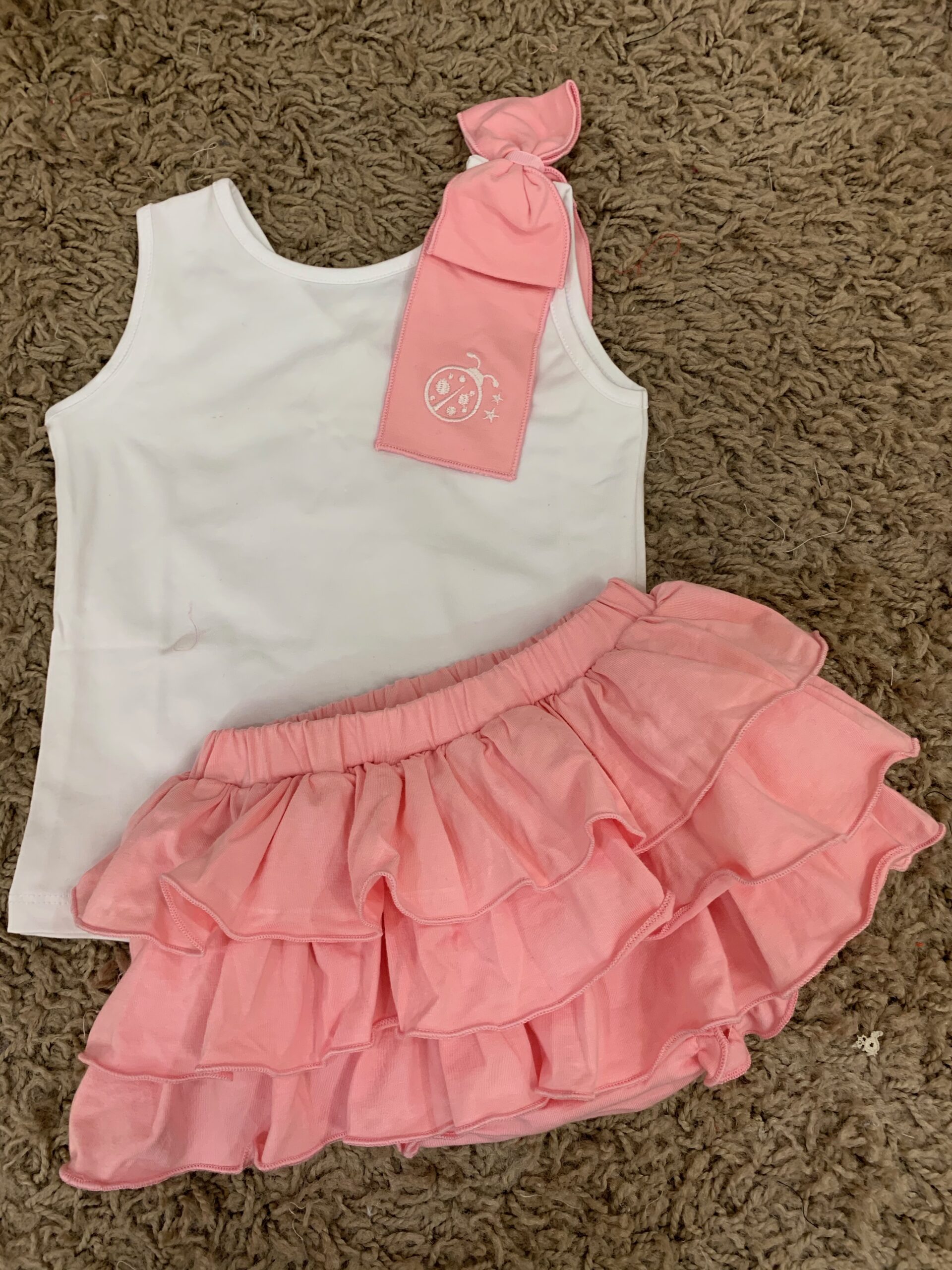 Frill pink girl set