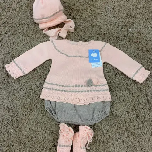 Conjunto bebé 4 piezas rosa