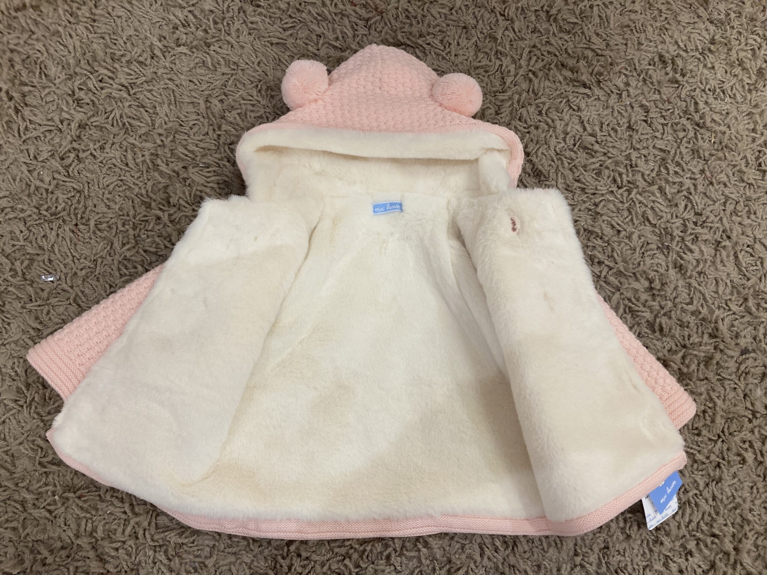 Abrigo bebé rosa