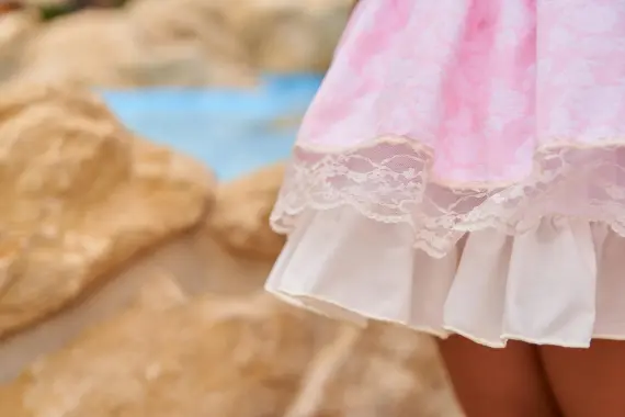 Julieta vestido de vuelo rosa - Imagen 3