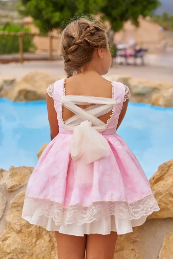 Julieta vestido de vuelo rosa - Imagen 2