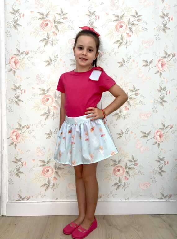 Conjunto camiseta y falda Bailarina fuxia - Imagen 3