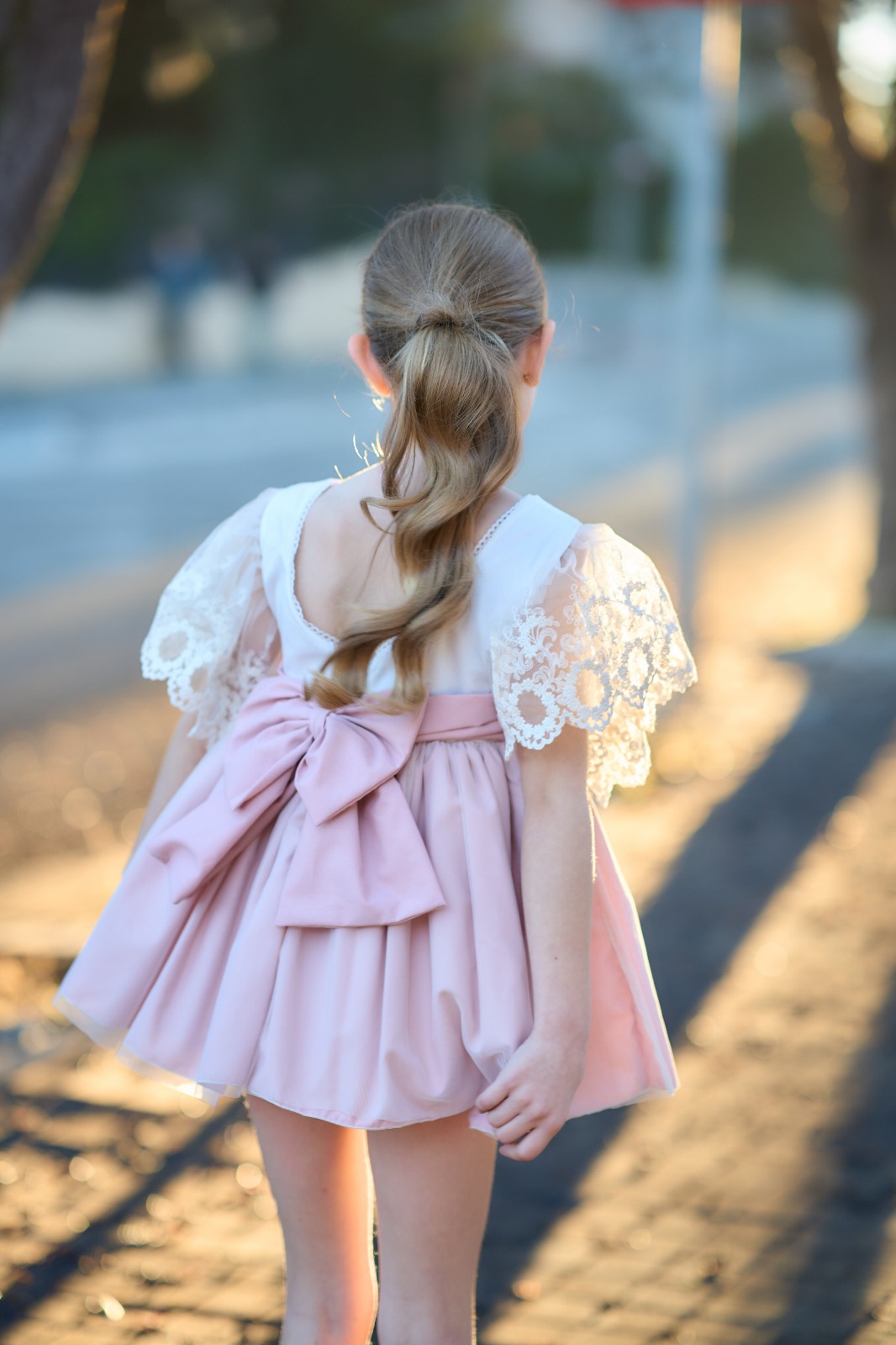 Brisa vestido niña ceremonia rosa