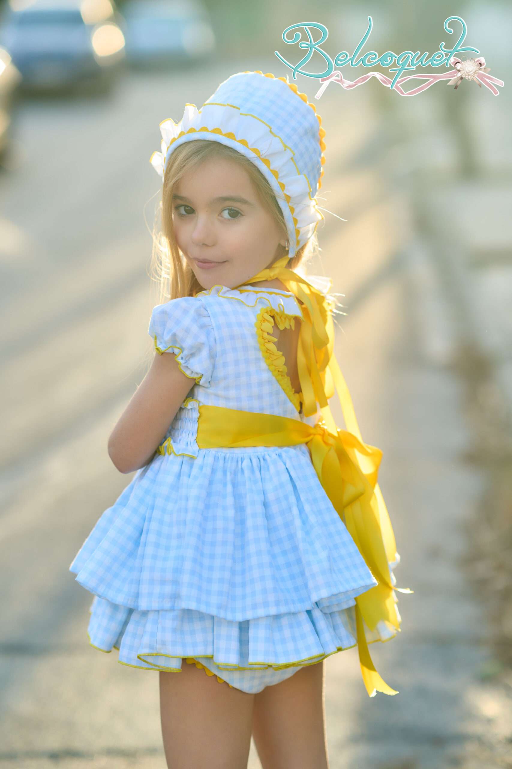 Vestido nina primavera verano vichy azul amarillo easter 04 scaled