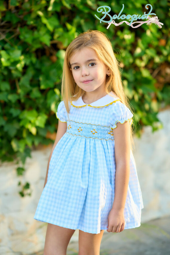 Sol vestido niña punto smock - Imagen 5