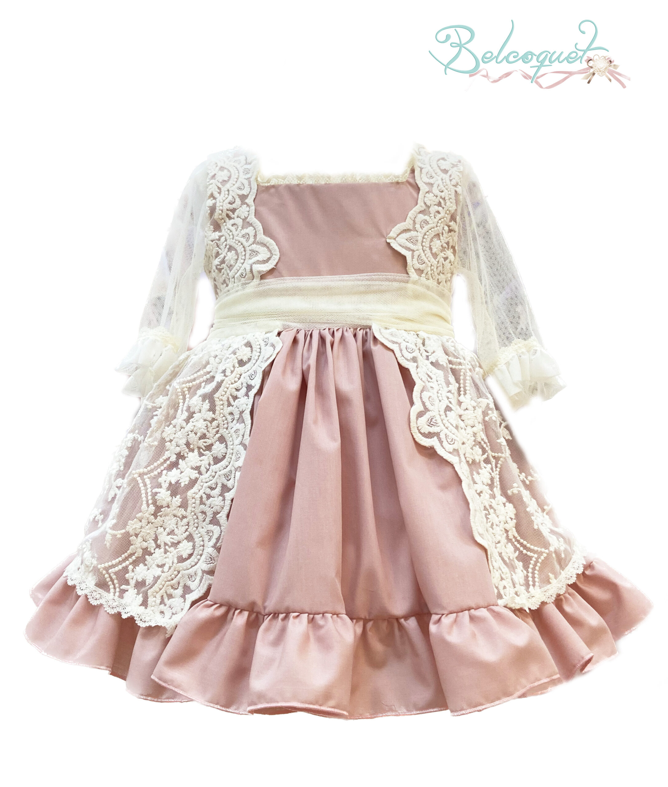 Abisal vestido niña ceremonia rosa maquillaje