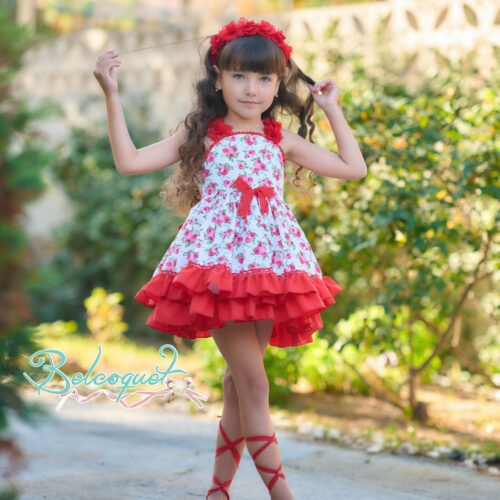Vestido niña primavera verano rojo