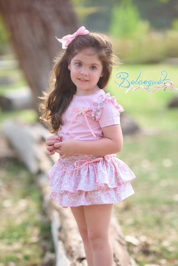 Conjunto niña camiseta bombacho