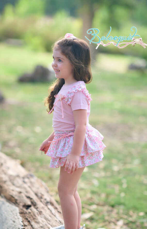 Conjunto niña camiseta bombacho