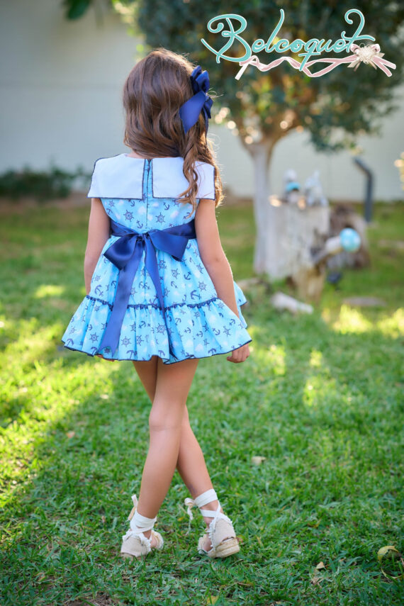Vestido de niña marinero para primavera verano.