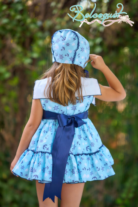 Vestido de niña marinero para primavera verano.