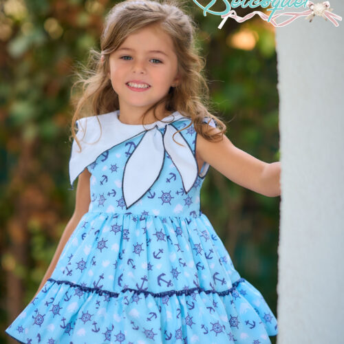 Vestido de niña marinero para primavera verano.