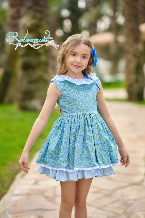Vestido de niña liberty para primavera verano en  popelín estampado exclusivo